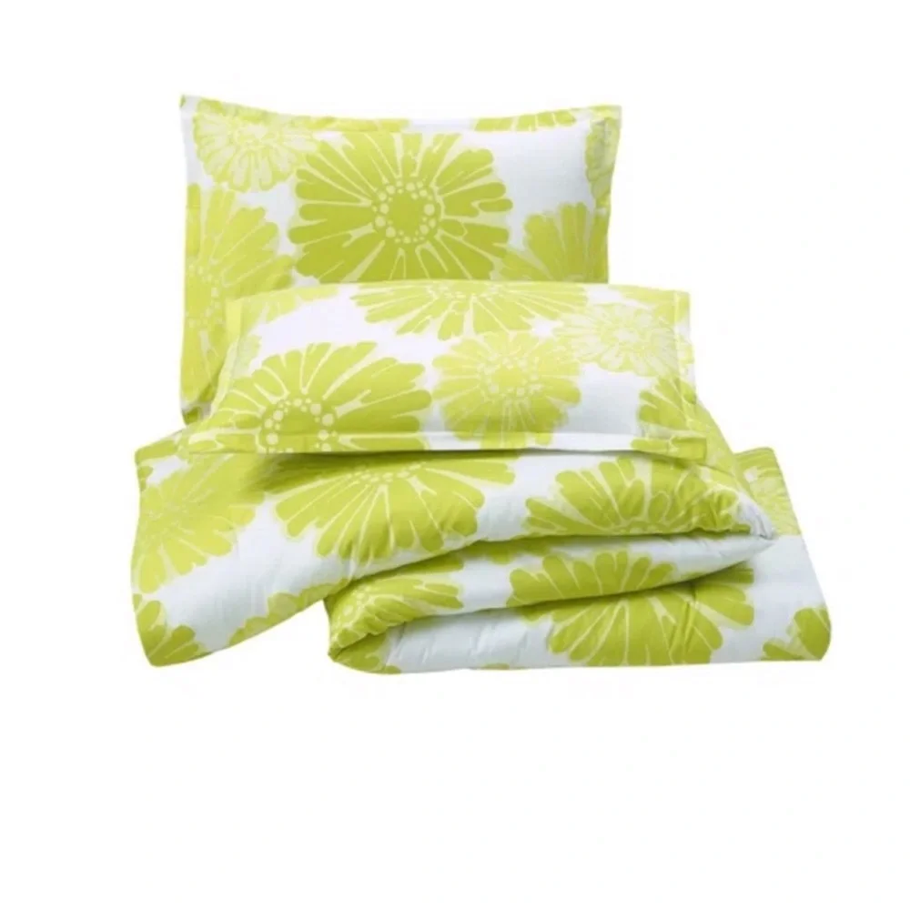 Trina Turk Yellow and White Floral 3 piece Comforter Set